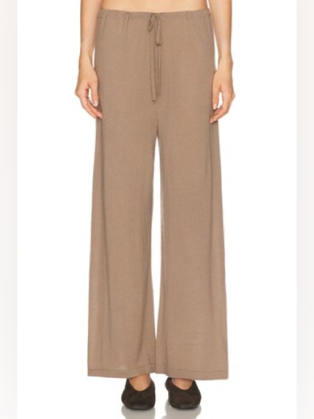 Enza Costa Tissue Cashmere Drawcord Pant in Walnut